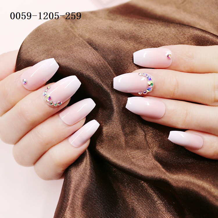 Finished nail art products, false nail patches, European and American long pointed nail pieces, ballet nail art sequins, jelly glue, good adhesion, 24 pieces custom-made pic 26