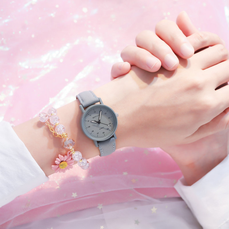 Korean-style simple and elegant ins-style watch for girls, middle school girls, fresh and simple, antique forest style for ladies pic 5