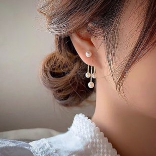 Zircon leaf earrings, long and elegant, versatile earrings S925, exquisite earrings design sense, beautiful stud earrings for women B460 pic 10