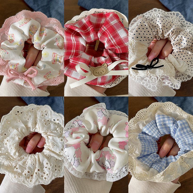 Spring and Summer hair band Collection: Cute trendy hair bands, feminine lace trim hair accessories, sweet and fresh large intestine hair bands pic 15