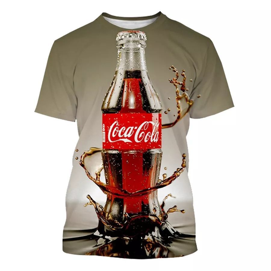 The latest summer bestseller is the Coca-Cola T-shirt with 3D digital printing, a fashionable and trendy loose short-sleeved top pic 21
