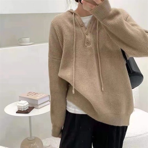 V领毛衣女2022秋新款慵懒风上衣设计感小众内搭针织衫宽松打底衫详情6