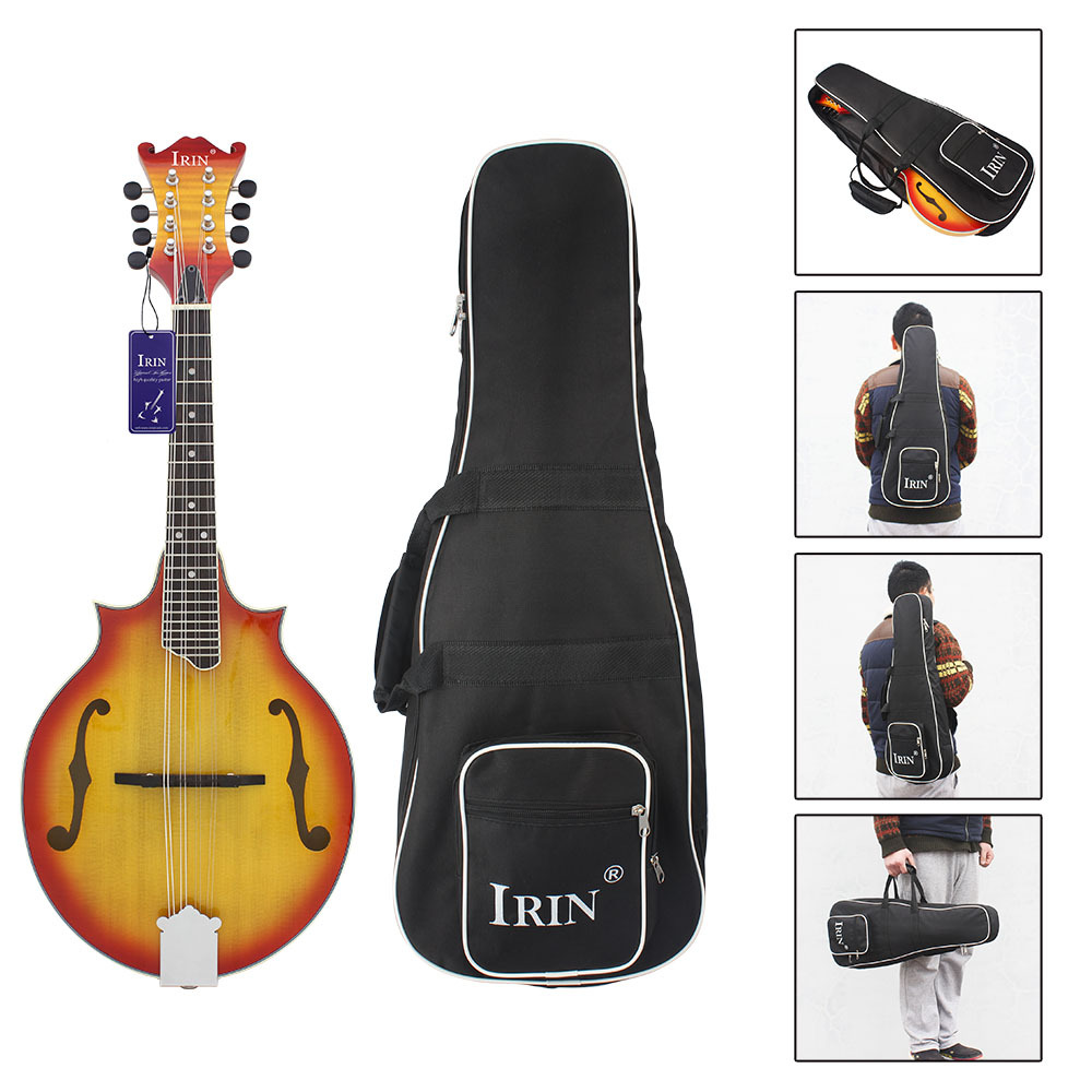 Black mandolin guitar case, thickened and cotton-padded, ethnic-style mandolin bag, backpack, musical instrument case, Tibetan guitar case pic 10