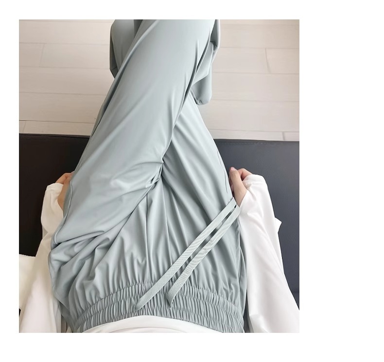 upf50+直筒防晒裤女春夏新款冰丝凉感锦纶休闲裤透气垂感阔腿长裤详情22