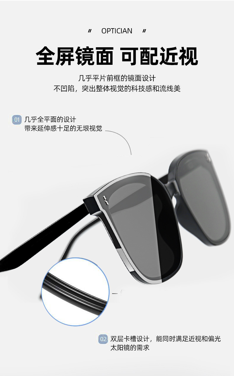 The new gm sun protection sunglasses are the same style for both men and women in live streaming. They are nylon glasses with a green film inside and are TR sunglasses pic 9