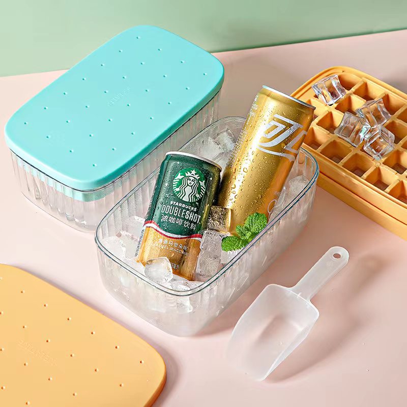 Press ice cube tray mold, household ice cube tray silicone ice cube storage box, food-grade ice cube tray storage box pic 2