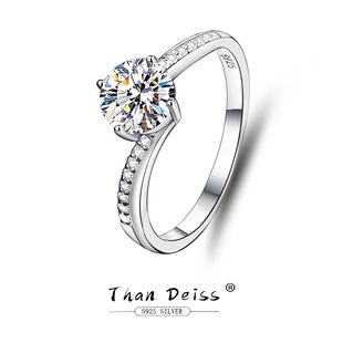 莫桑石戒指2克拉D色求婚钻戒批发欧美时尚S925银经典六爪气质戒指详情10