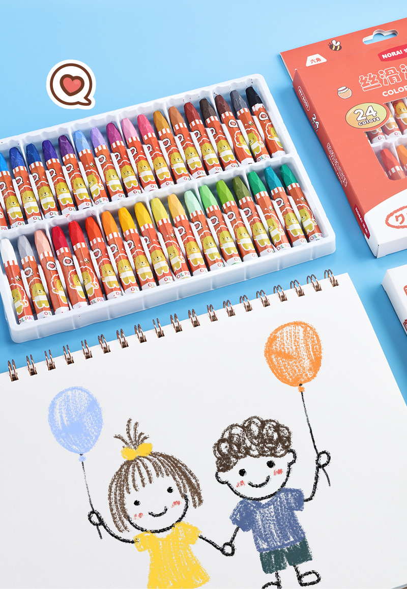 12色24色36色彩色油画棒幼儿园宝宝启蒙涂色涂鸦画画笔六角杆蜡笔详情8