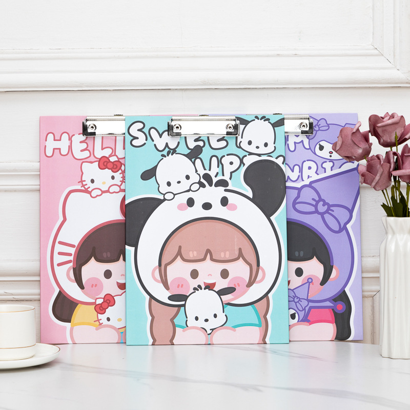 可爱小清新少女学生a4纸质板夹小女孩写字专用垫板试卷资料收纳夹详情9