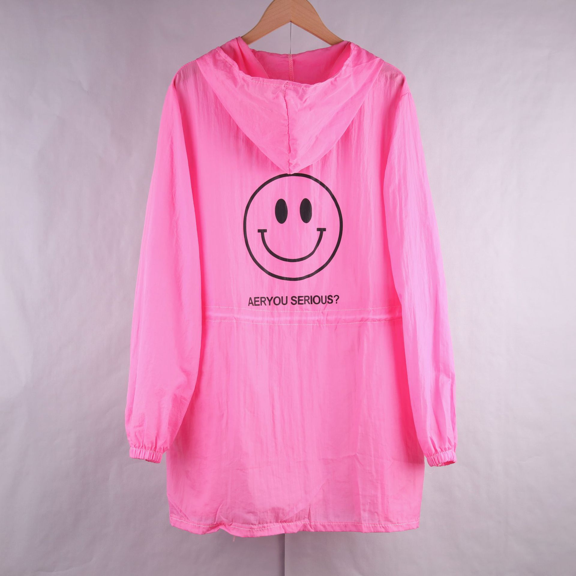Long smiling face sun-protective clothing for girls, 2022 summer sun-protective clothing for girls, student uniform, Korean style, thin and loose mesh jacket pic 4