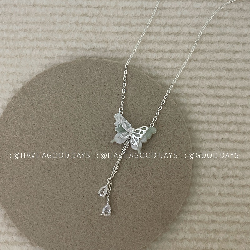 超仙少女蝴蝶流苏锆石项链女小众设计感轻奢时尚百搭锁骨链配饰详情11