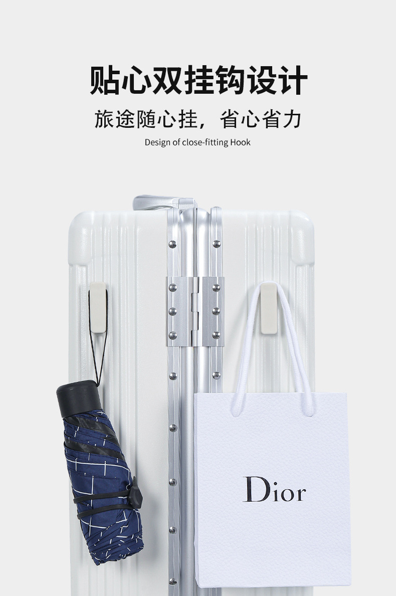 多功能行李箱前开口登机箱pc铝框密码拉杆箱20寸万向轮充电旅行箱详情9