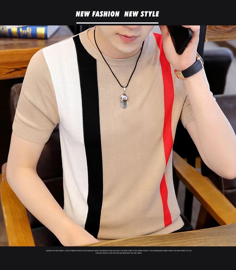 源头厂家2024夏季冰感透气时尚短袖T恤男新款青少年休闲百搭T恤男详情23