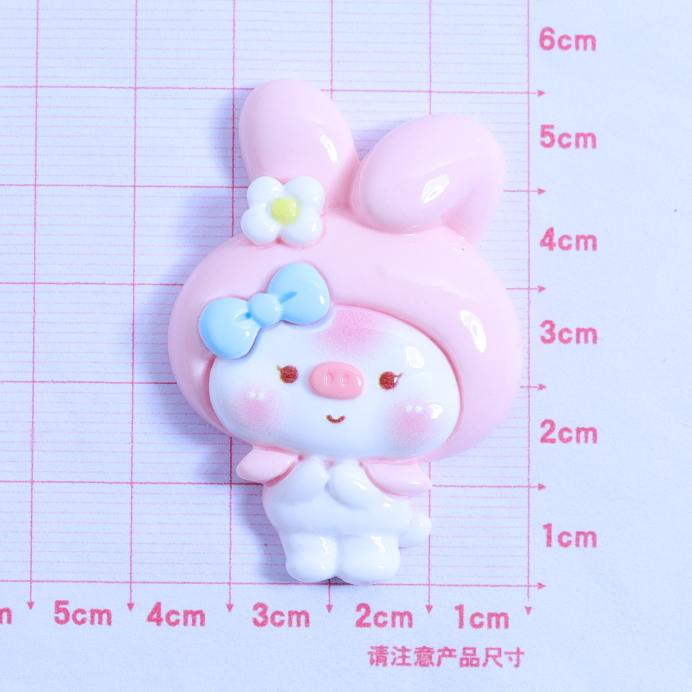 大卡猪猪变装diy奶油胶自制冰箱贴水杯贴饰品材料树脂配件详情9