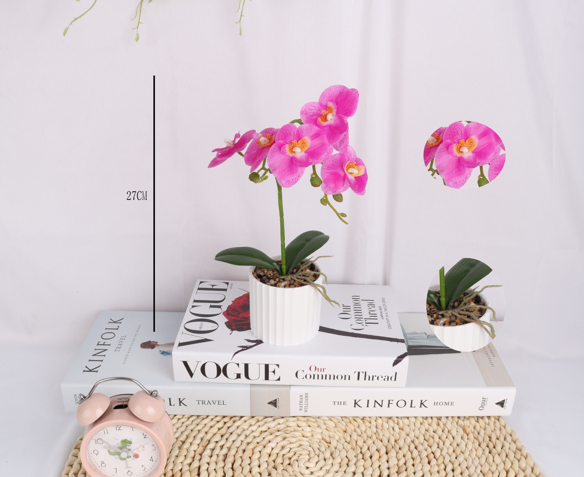 5-head artificial Phalaenopsis potted plants/artificial flower bonsai // artificial flower creative indoor small ornaments/Amazon factory pic 2