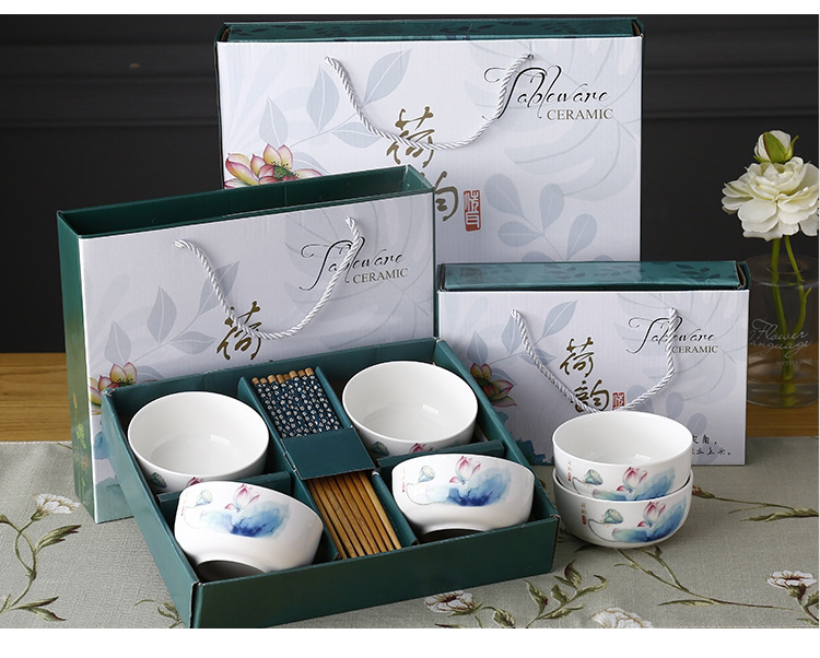 Japanese-style ceramic bowl and chopstick sets, bowl gift boxes, company opening event sales gifts, practical bowls, and small gifts given away pic 14