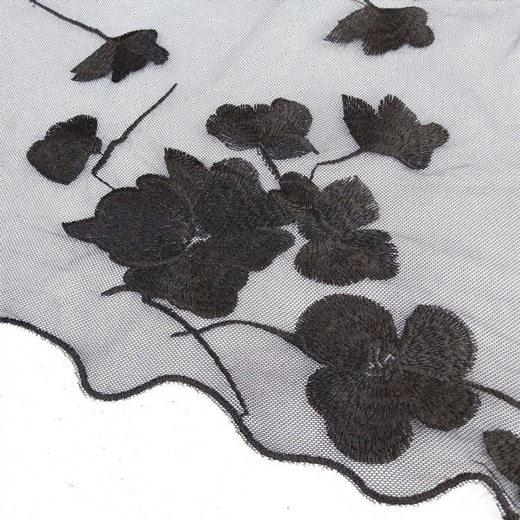 Factory direct sales of lace fabric, polyester full-width embroidered lace, water-soluble mesh fabric, full-width embroidered clothing accessories pic 6