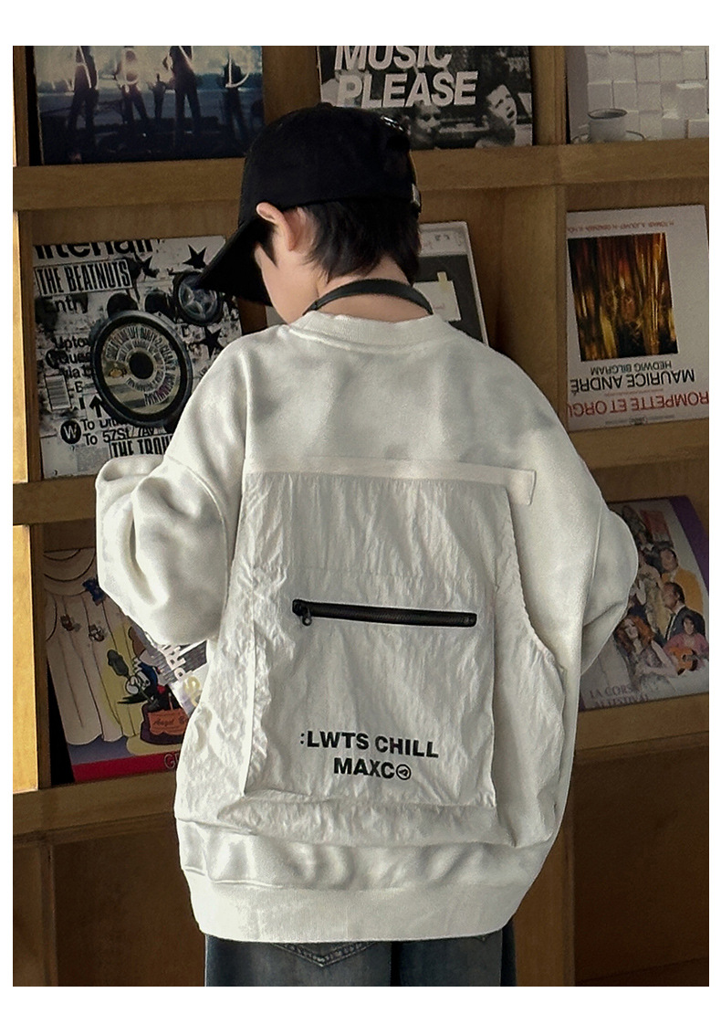 男童春装浅白色卫衣春秋款2025春季新款儿童炸街上衣中大童痞帅男详情19