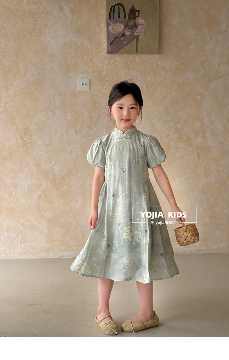 国潮YOJIA女童国风连衣裙夏装2025新款中式超仙女孩公主裙儿童节裙子详情20