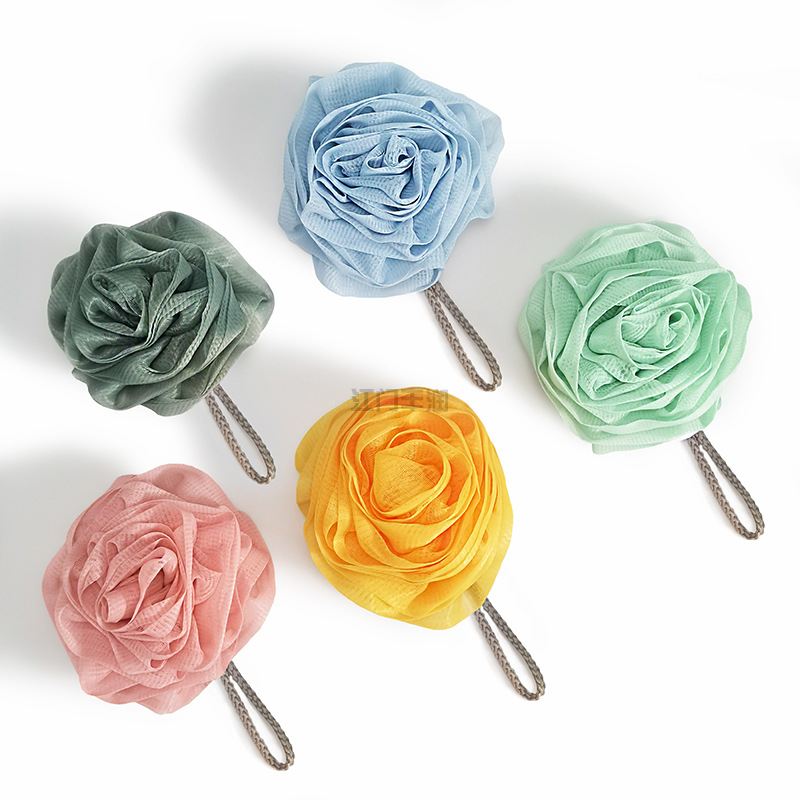 New rose bath flower bath ball, large bath ball, a perfect scrubbing tool, soft and non-dispersing foaming net bath flower pic 2