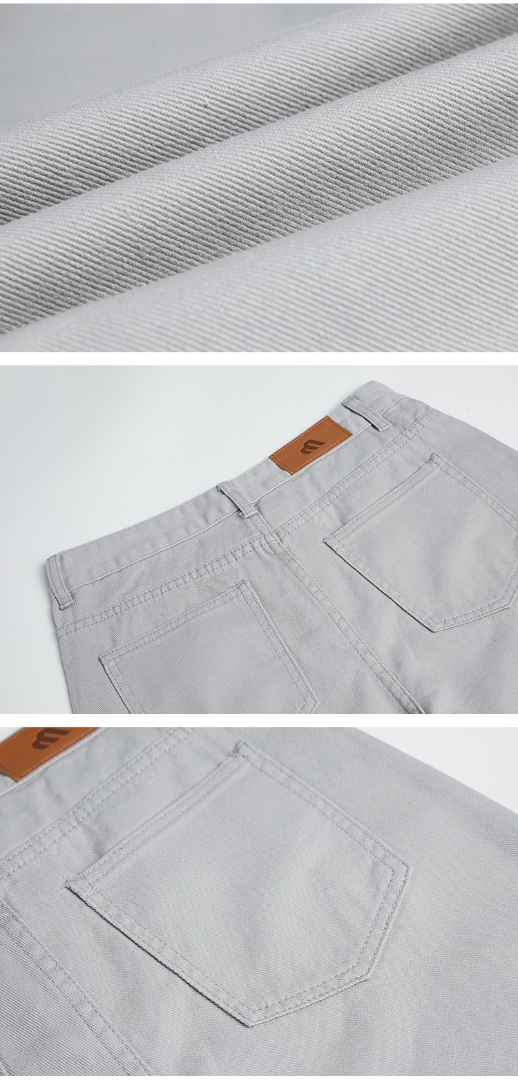 MYQ men's grey jeans, trendy Korean style split loose straight-leg pants, autumn slim-fit casual long pants pic 13