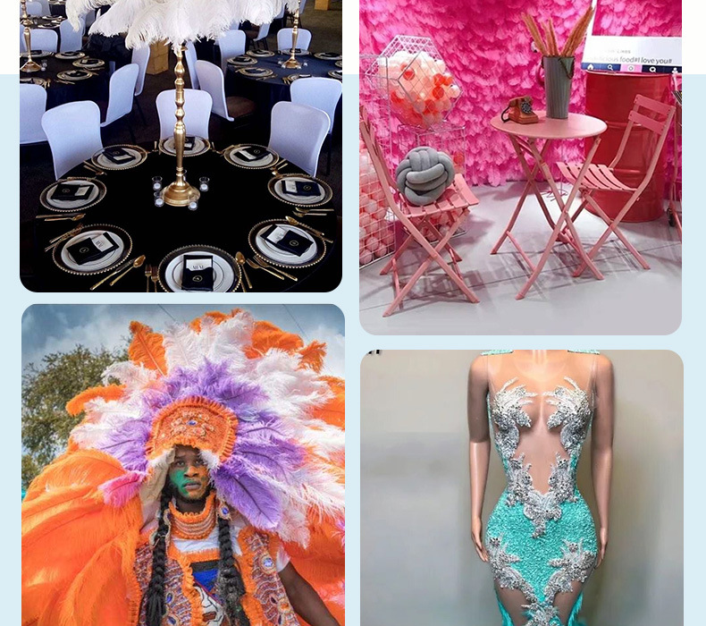 厂家现货鸵鸟毛30-35cm彩色羽毛婚礼装饰插花舞台服装婚庆指引详情13