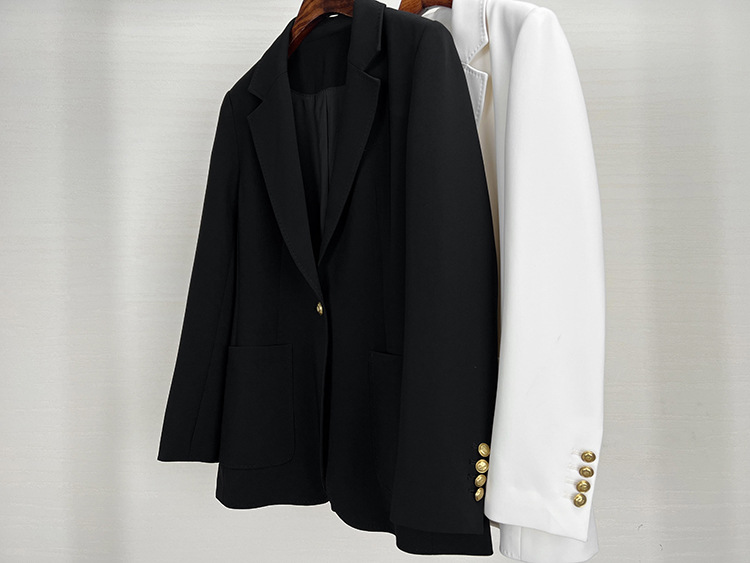 The new Spring 2023 tri-acetate casual one-button small suit for women, a stylish Korean-style commuter jacket pic 4