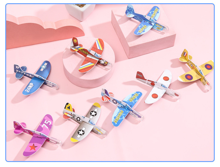 卡通迷你泡沫小飞机DIY拼图儿童益智玩具幼儿园礼品航空模型批发详情11