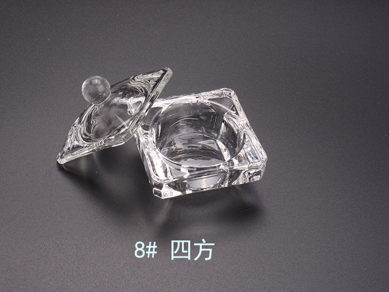 Cross-border exclusive glass crystal cups with LIDS for nail art, irregular-shaped crystal cups, and special octagonal cups for holding crystal liquid pic 18