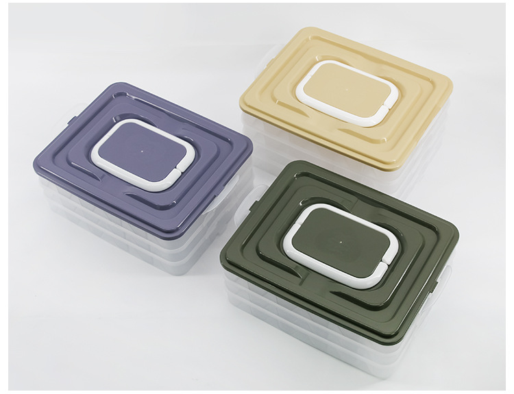 Household refrigerator fresh-keeping box, dumpling and wonton storage box, new color frozen dumplings, multi-layer quick-frozen and frozen dumpling tray pic 7