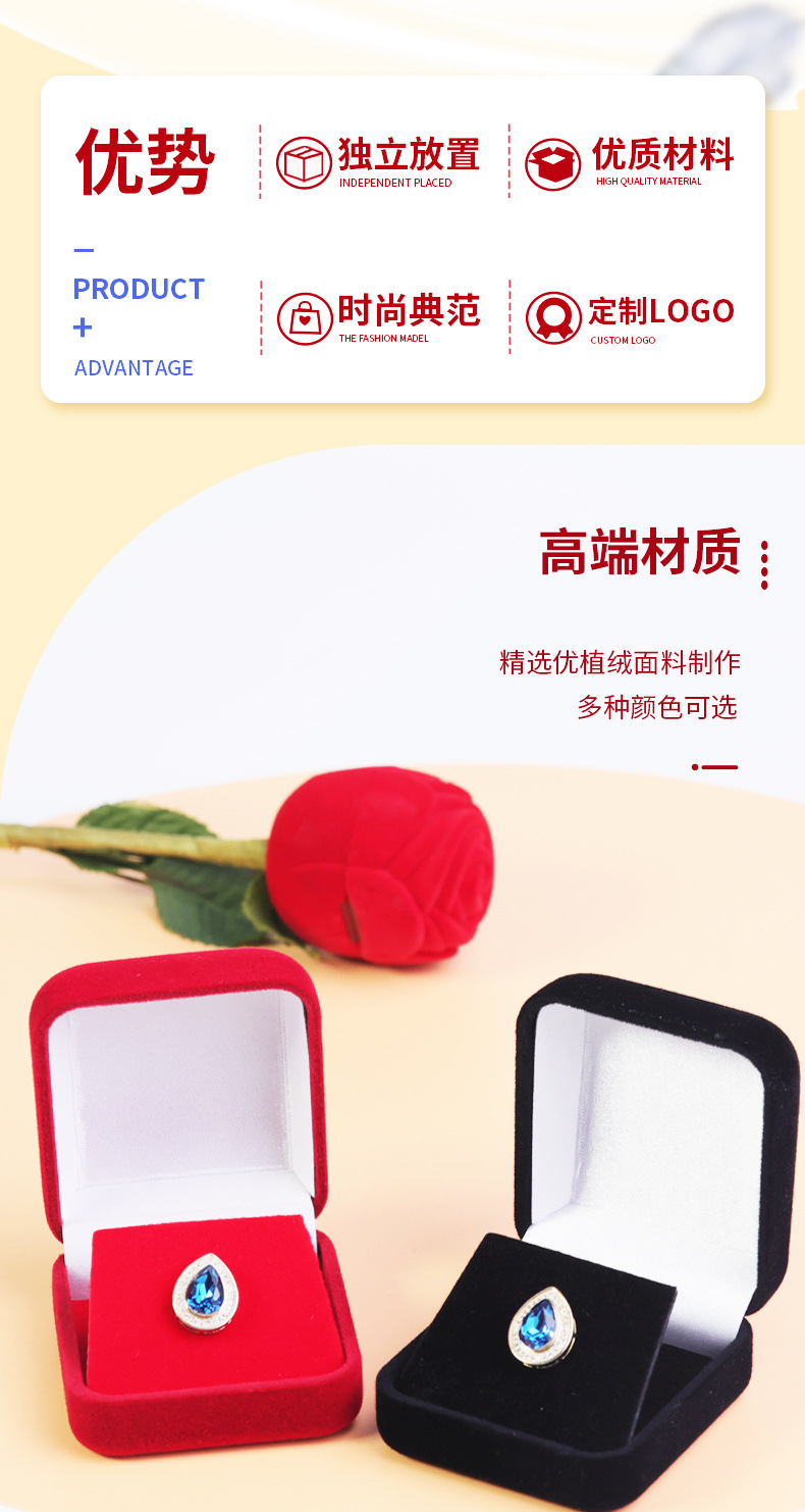 Zhihua Packaging has high-end flocked multi-functional jewelry boxes, stud boxes, badges, badges, necklace boxes in stock. Customized models ZH pic 2