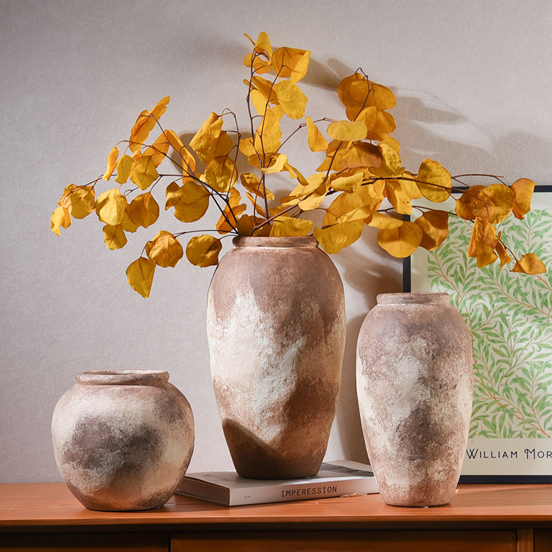 2025 Retro-style ceramic vases, flower arrangements, high-end home decorations, display items, room decoration and arrangement handicrafts, exquisite and elegant vases, ceramic vases, vases, hydroponic vases pic 1