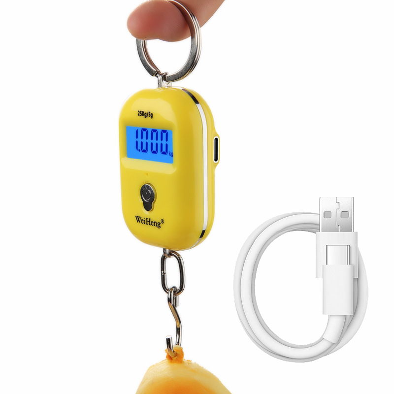 WeiHeng rechargeable keychain portable scale WH-A21 mini electronic scale, electronic portable scale, can weigh up to 25kg per jin pic 12