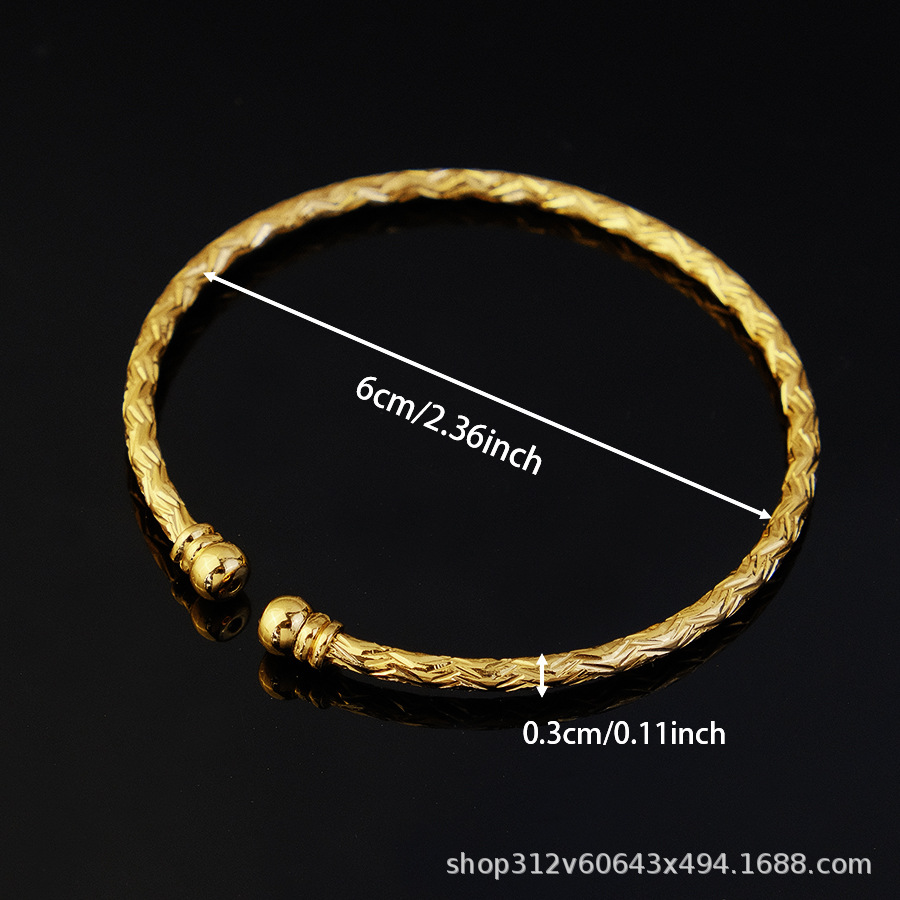 3MM gold-plated bracelet for women, African gold bead bracelet, gift for Ethiopian wedding brides pic 6
