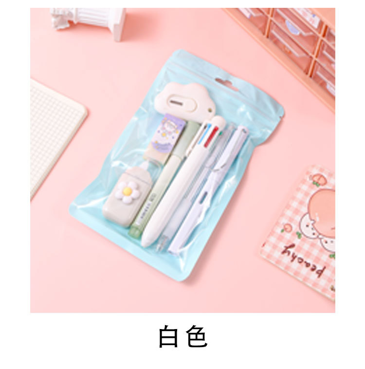 ins Simple stationery, high appearance level gel pen correction tape pencil set, student learning small gift stationery set pic 9
