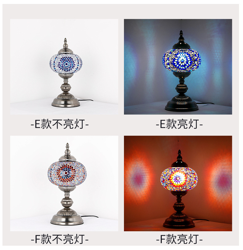 Qianlian Turkish table lamp, handcrafted glass lamp, hotel, homestay, restaurant and coffee shop decoration table lamp, Moroccan lamp pic 11