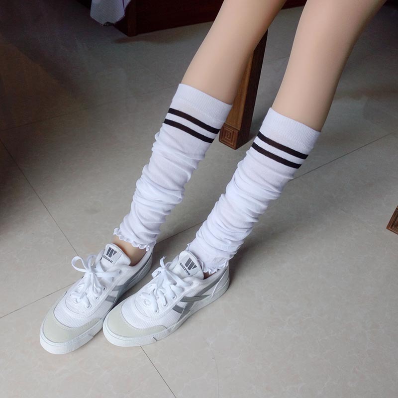 Spring and summer ultra-thin transparent sun protection thigh-high socks, knee-length knitted yoga, dance, cycling socks, air-conditioned room warmth and leg protection pic 6