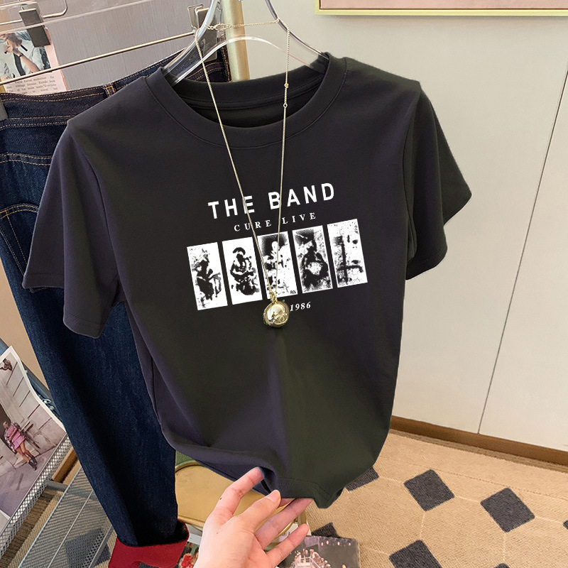 圆领短袖T恤女2025夏季新款精梳棉时尚百搭洋气减龄宽松显瘦ins潮详情18