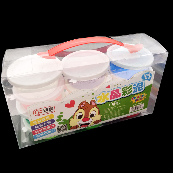 P1731 12色水晶彩泥 桶装彩泥橡皮泥儿童手工彩泥多元批发详情3