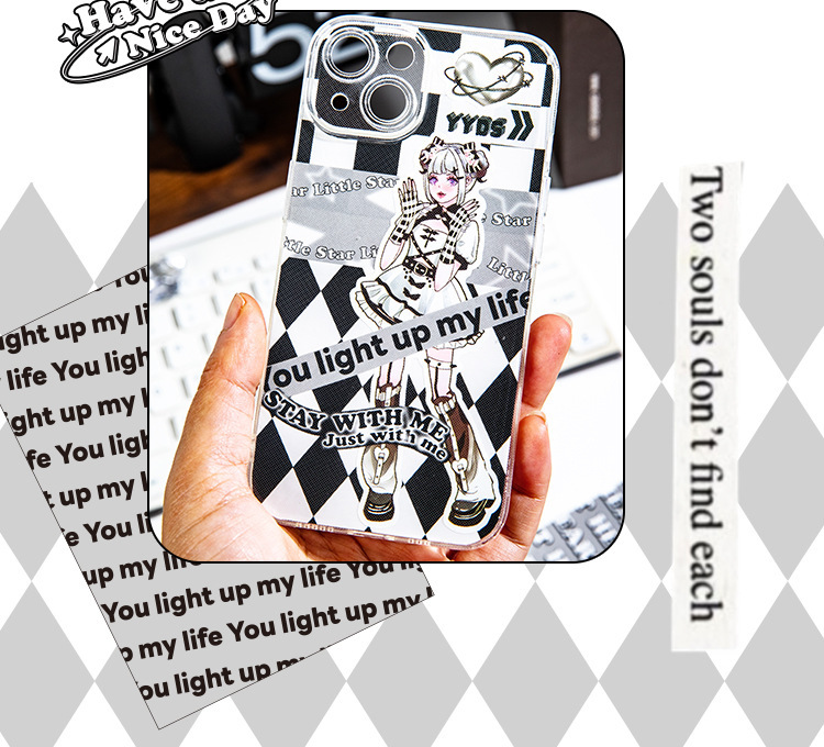 语闲无粘性素材纸 甜心电波甜酷系列可撕美式风手帐diy造景打底纸详情17