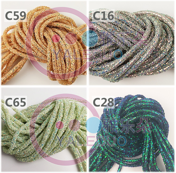 Golden Light 6MM Sequined rope 13-color rainbow slippers hose diy hair accessory materials Hat clothing pendant accessories pic 14
