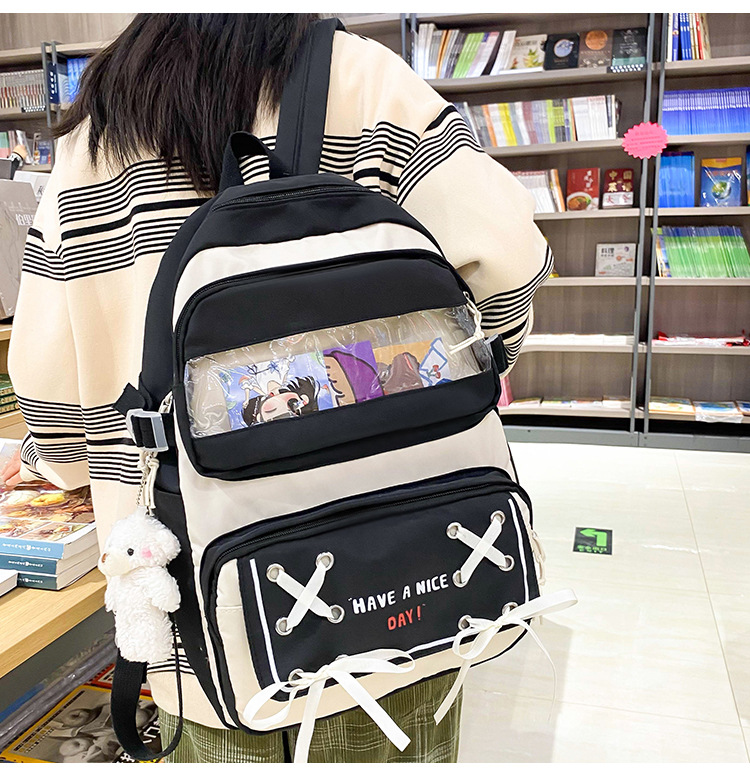 New student schoolbag, Japanese-style cute and fresh girl backpack, large capacity for junior high school students, trendy backpack for primary school boys pic 13