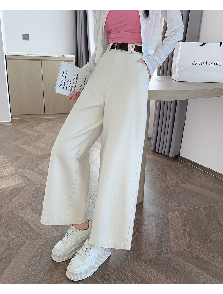 法式八分九分天丝棉阔腿牛仔裤女秋季新款小个子宽松显瘦直筒裤详情45