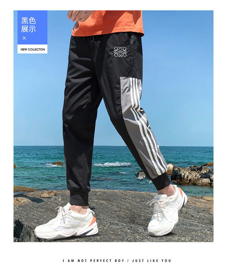 2022新款秋季休闲裤子九分裤男士卫裤运动裤修身男裤子厂家批发详情24