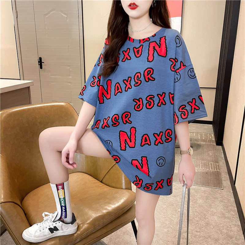 2021新款网红ins超火短袖t恤女装春夏潮情侣装大码宽松上衣详情5