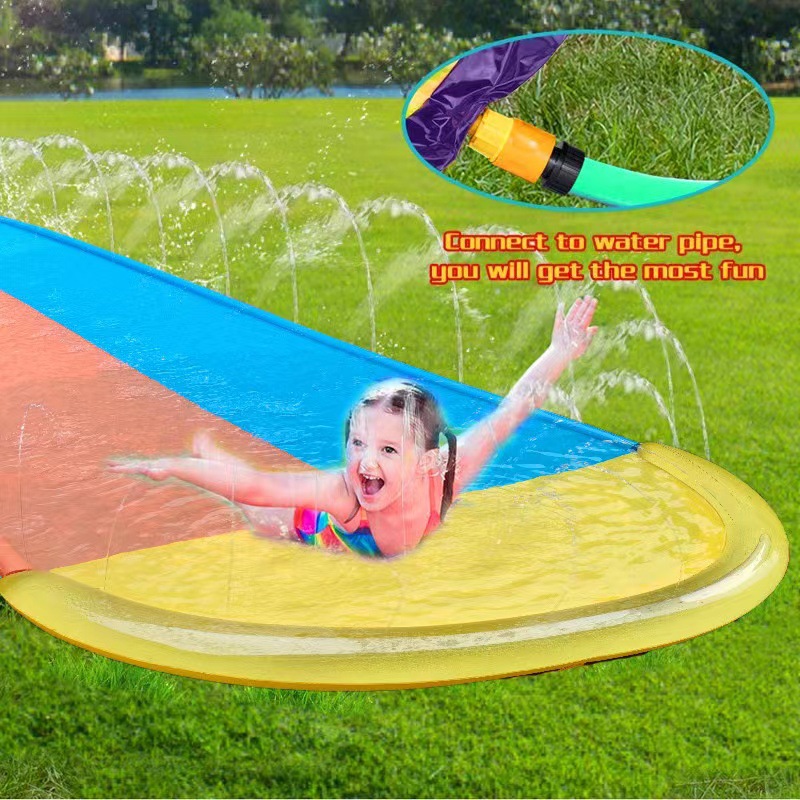 Cross-border exclusive family interactive toys, courtyard lawn water slides, home amusement parks, double water slides pic 6