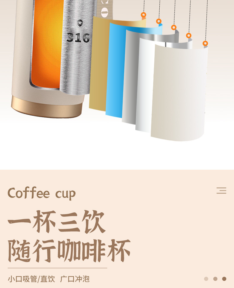 跨境304不锈钢陶瓷内胆保温杯便携双饮咖啡杯车载提手吸管杯详情7