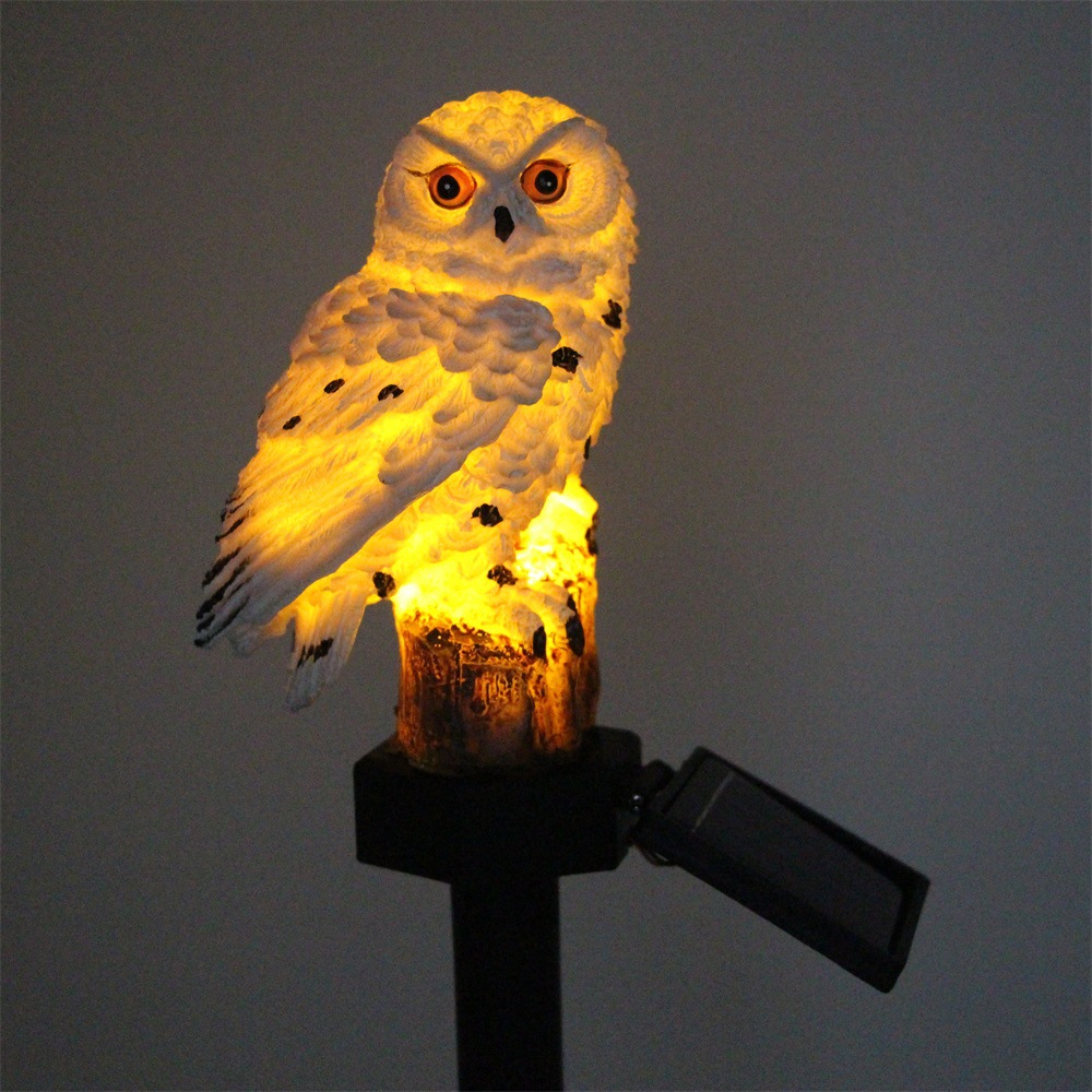 Solar owl lamp, resin garden lamp, outdoor waterproof courtyard landscape decoration, led lawn ground insert lamp pic 9