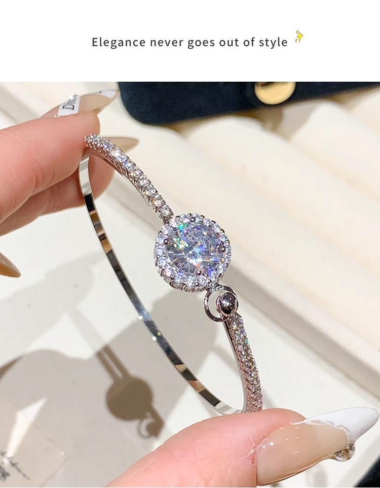 Korean bestseller, super shiny round zircon bracelet, simple and versatile, high-quality, perfect for best friend gifts, wholesale of bracelets and jewelry pic 15