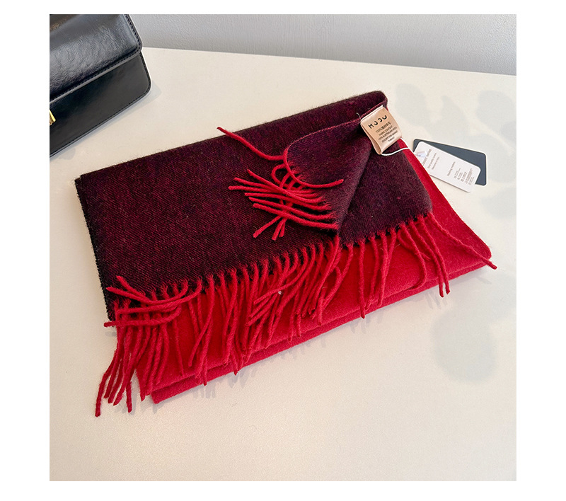2023流苏拼色羊毛围巾双面披肩两用情侣外搭保暖围脖冬详情20